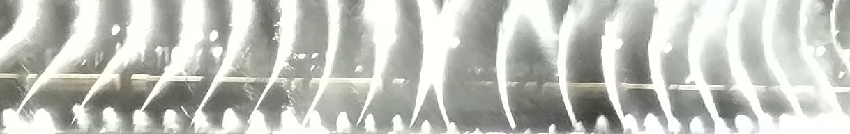 Closeup View of Bellagio Las Vegas Fountains while Shooting Water Jets Coordinated to Music. 